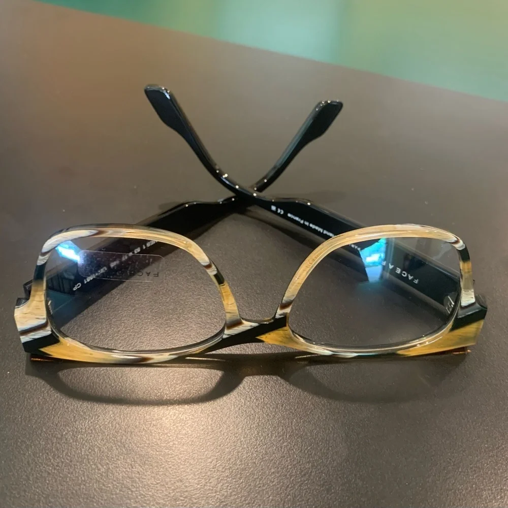 Face a Face James 1 Col. 1681 Black & Beige 53mm Womens Square Eyeglasses